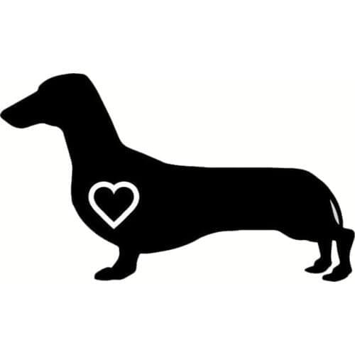 16*9.5CM Dachshund Heart Creative Fashion Car Stickers Cartoon Animal Motorcycle Decorative Decals C6-1532