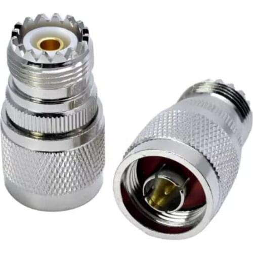 2PCS N Male plug to UHF Female SO-239 SO239 Jack Coax Straight RF Adapter Connector wholesale