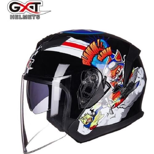 2018 Summer GXT Half Face Motorcycle Helmet G522 ABS Double lens Motorbike Helmets Knight safety protection equipment cap hat