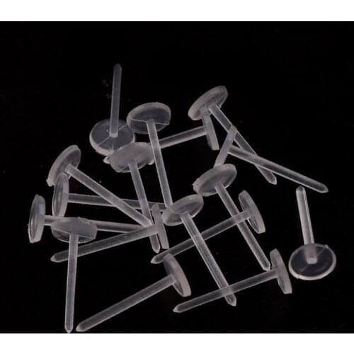500pcs 3/4/5mm Earring Pin Post Nuts Stud Earrings Back Stoppers Ear clip Rubber Pad Earrings jewelry Findings Plastic Pins