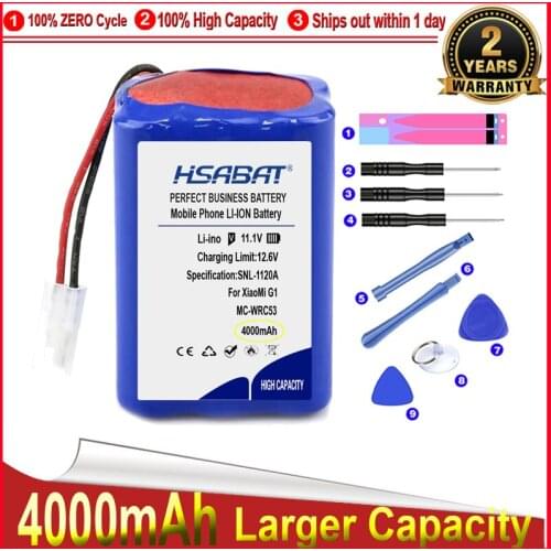 HSABAT 0 Cycle 4000mAh Battery for XiaoMi G1 for Panasonic MC-WRC53, for Phicomm X3, For FLYCO FC9601, FC9602 Accumulator