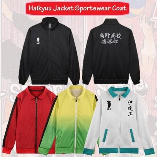 Anime Haikyuu Jacket Sportswear Coat Karasuno Nekoma Shiratorizawa Itachiyama Inarizaki Fukurodani Jacket Haikyu Cosplay Costume