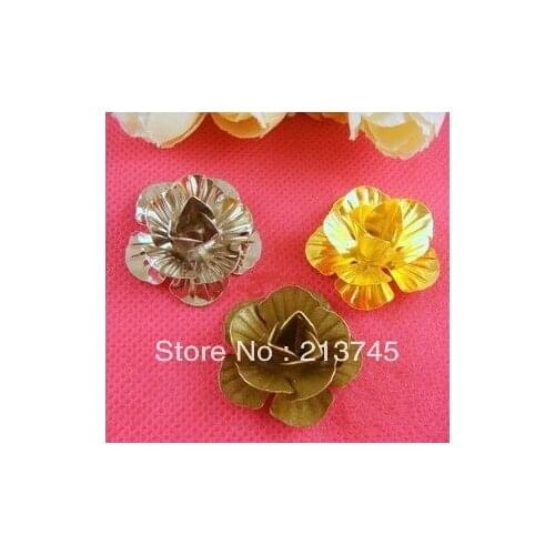 Freeshipping 32mm Mental The roses Beads Cap Jewelry findings DIY Jewelry accessories Manual metal flower