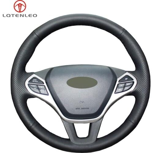 LQTENLEO Black Artificial Leather DIY Hand-stitched Car Steering Wheel Cover For Chery Arrizo 7 7e 2013-2018 Arrizo 3 2015