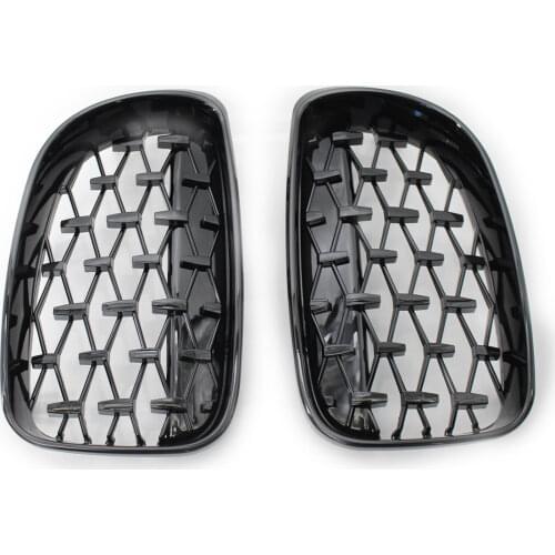 1 Pair Racing Grills Meteors Kidney Front Grille Auto Racing Grille for BMW 1 Series E87 2008-2011 Gloss Black/Silver Car Parts