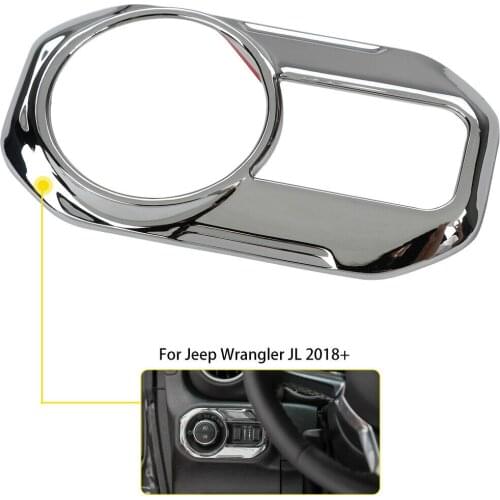 Chrome Headlight Switch Decorative Trim Switch Cover for 2018 for Jeep Wrangler JL