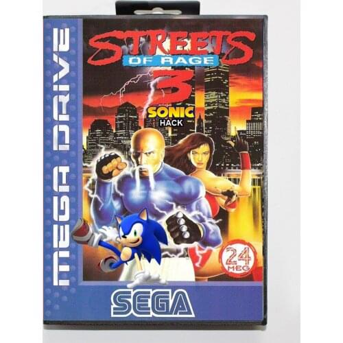 Streets Of Rage 3 Sonic Hack Boxed Version NTSC ONLY 16bit MD Game Card For Sega MegaDrive Sega Genesis System