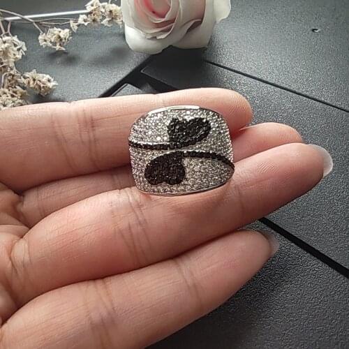 Cute Heart ring White and Black Jewelry Lovely Gift for her Fast Delivery Good packing Romantic Rings Jewellery Ladies