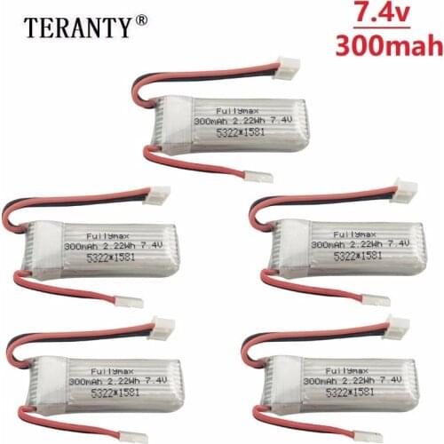 7.4V 300mAh Lipo Battery for XK DHC-2 A600 A700 A800 A430 2s 30C 7.4v lipo battery for WLToys F959 RC Airplane RTF 5Pcs/sets
