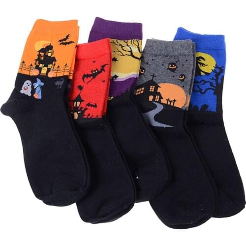 New Fashion Art Cotton Halloween Socks Painting Character Pattern For Women Men Lady Girl Unisex Ankle Hot Sale