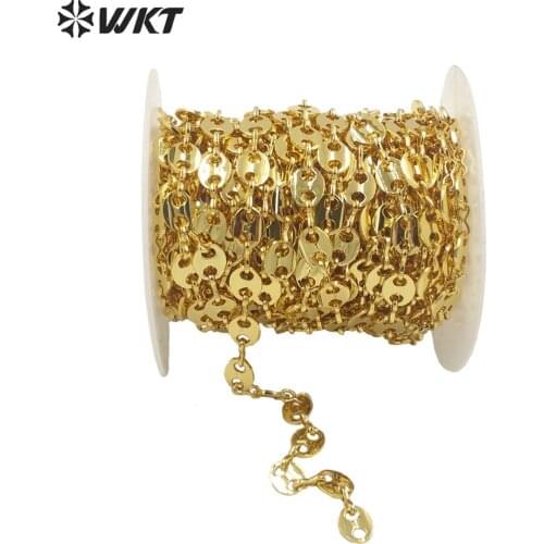 WT-BC158 Wholesale 18K Gold electroplated resist tarnishable big punk coffe shape metal chain for jewelry necklace making