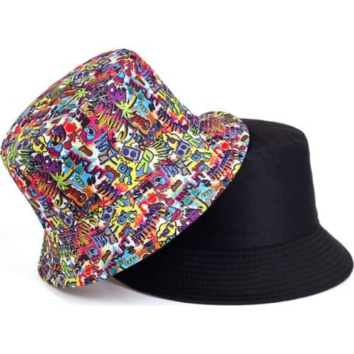 Summer Sun Fisherman Hat Personalized printing Bucket Hats Men Women Bob Hip Hop Caps Foldable Double Sided panama Hats Gorros