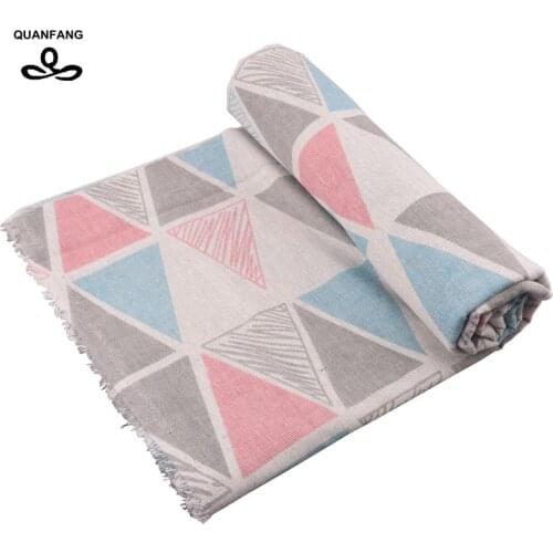 QUANFANG Geometry series ,Printed Cotton Linen Fabric For Patchwork Quilting,Sewing, DIY, Sofa, Table Cloth Furniture Half meter