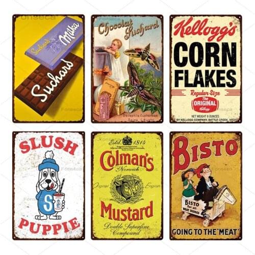 Shabby Chic Vintage Beer Chocolate Metal Sign Plaque Tin Plate Wall Decor for Bar Pub Club Man Cave Decorative Iron Poster