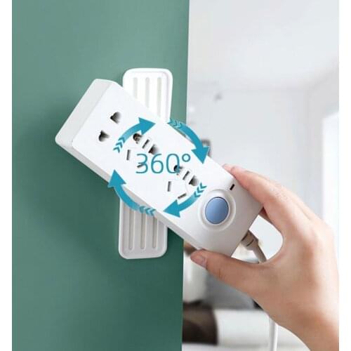 Rotatable Power Plug Socket Holder Wall Storage Hook Multipurpose Self Adhesive Power Strip Fixator,Power Cord Holder Plug Socke