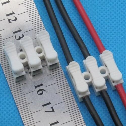 10pcs 3p Spring Connector wire with no welding no screws Quick Connectos cable clamp Terminal Block 3 Way Easy Fit for led strip
