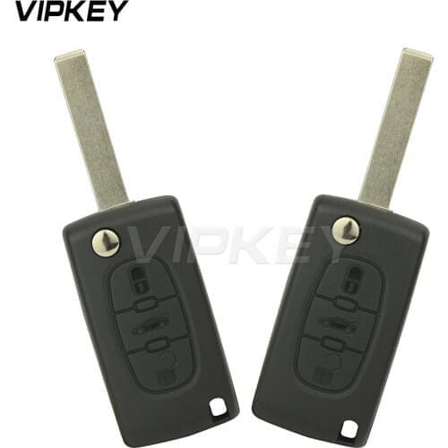 Remotekey 2pcs CE0536 models flip remote key for Citroen C3 C4 C5 key 3 Button 434mhz HU83 remtekey