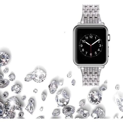 Watchband Rhinestone Stainless Steel Belt Bling Watch Strap for Samsung Galaxy watch active 2 41mm 42mm 45mm 46mm Wristband