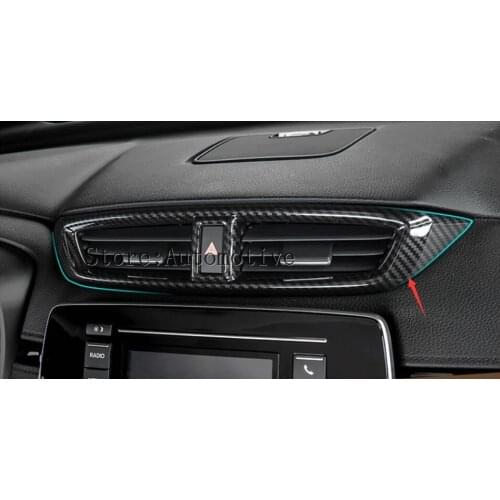 Carbon Fiber Look Interior Middle A/C Vent Cover Trim for Honda CRV 2017 2018