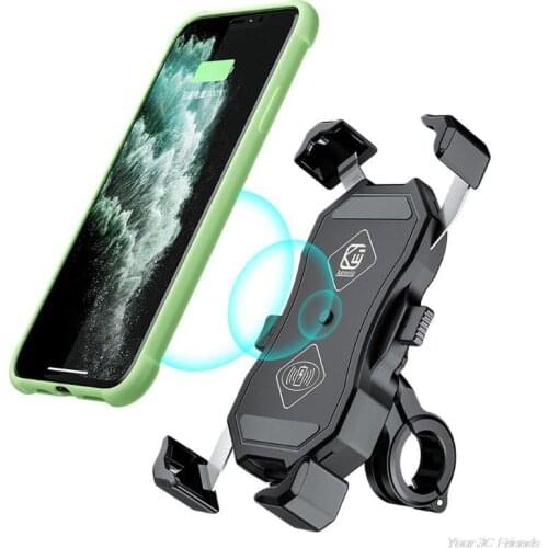 Waterproof 12V Motorcycle QC3.0 USB 15W Qi Wireless Charger Mount Holder Stand for iphone 3.5-6.5 inch Cellphone GPS Au19 21