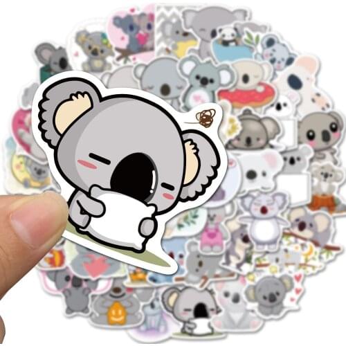 50 pcs/set Kawaii Koala Bear PVC Waterproof Stickers Scrapbooking Diy Bullet Journal Luggage Cup Sticker Stationery Supplies