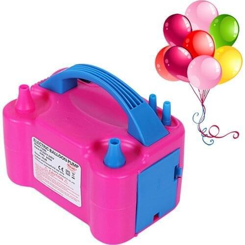 220V-240V Balloon Air Pump Electric High Power Two Nozzle Air Blower Balloon Inflator Pump Fast Portable Inflatable Tool