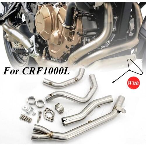 For Honda CRF1000L CRF 1000L Motorcycle Exhaust System Front Slip-On Middle Link Pipe Escape Decat Header Modified Muffler Bike