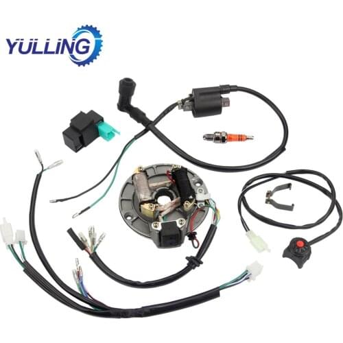 YULLING Wire Harness Loom CDI Coil 4 Stroke With Rectifier Ignition Switch For 50-125cc Kick Start Dirt Pit Bike