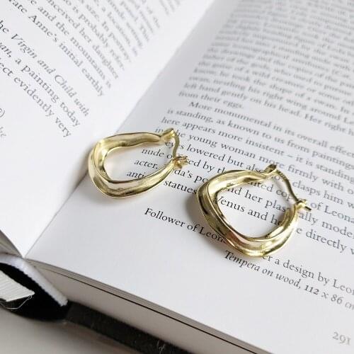 NEW 100% Authentic 925 Sterling silver Moroccan style gold exaggeration drop earrings LEVERBACK irregular FINE jEWELRY E170