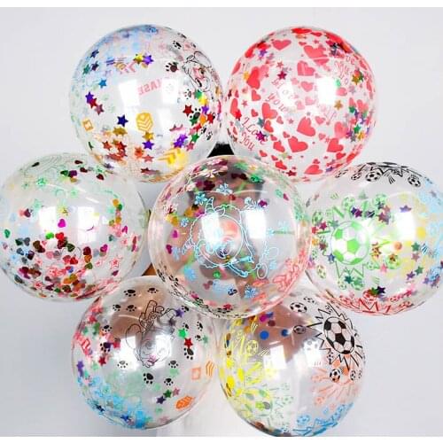 100pcs Wedding Holiday Decoration Sequin Balloon 12 Inch Rose Gold Sequin Balloon Paper Scraps Transparent Latex Balloon