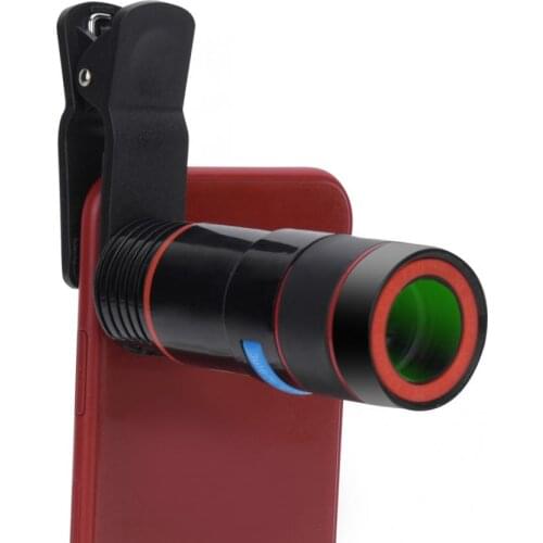 12Times Zoom High-Definition Mobile Phone Monocular Telescope Lens View Shooting Phone Camera Lens Telescope Clip Monocular