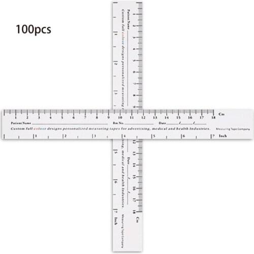 18cm / 7'' Educare Wound Ruler /Paper Wound Measuring Tape 100 Pack Me dical
