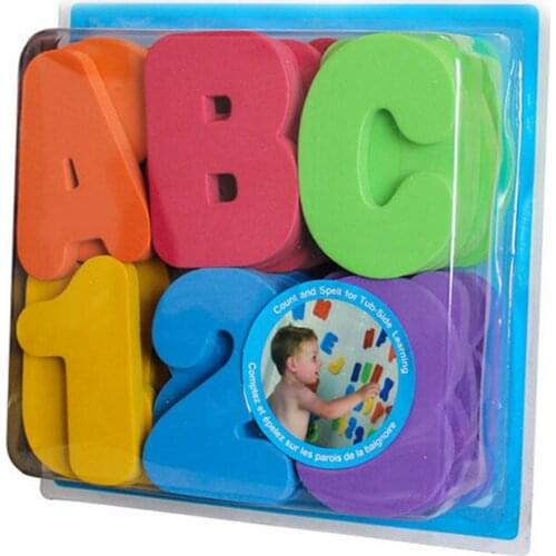 36 Pcs/Set New Water Bathing Alphanumeric Paste 36 Educational Toys for Children Bath Toy Baby Kids Rarly Learning Fun Game Toys