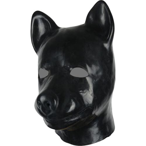 3D mould full head latex dog mask rubber hood unisex fetish latex dog BDSM slave hood