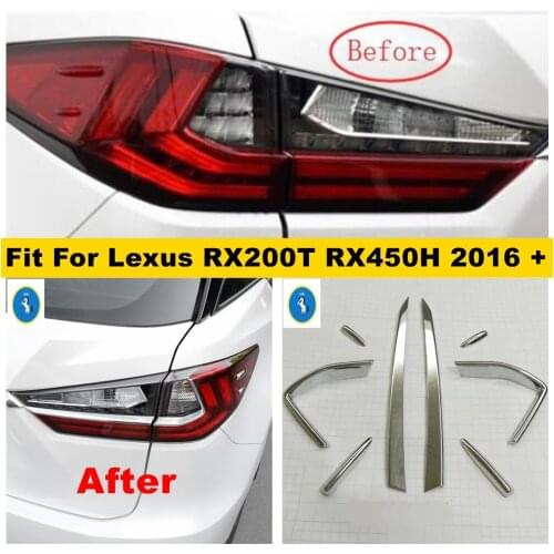 Accessories Chrome Rear Tail Trunk Lights Lamps Eyelid Eyebrow Stripes Cover Trim For Lexus RX RX450h 2016 2017 2018 2019 2020