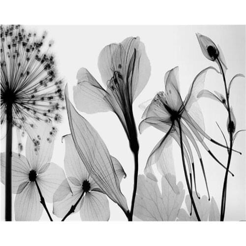 Beibehang Custom wallpaper photo black and white flowers dandelion flower ball 3D stereo TV background wall mural 3d wallpaper
