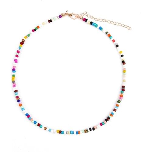 Bohemian Ladies Choker Necklace Creative Fashion Bohemian Beaded Necklace Bead Choker Summer Beach Jewelry Accessories
