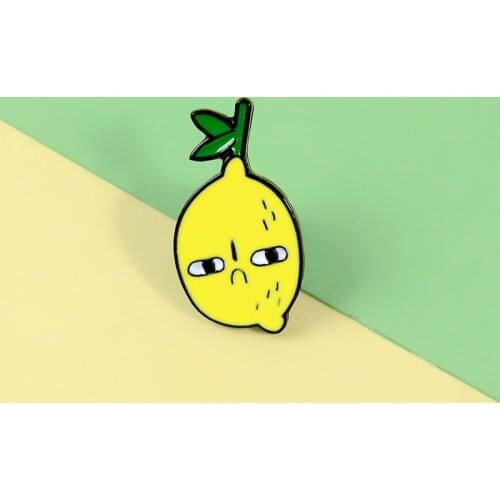 Angry Lemon Brooches Fruit Story Hard Enamel Pins Metal Lapel Pin Denim Clothes Badges Cartoon Badge Jewelry Gifts for Friends