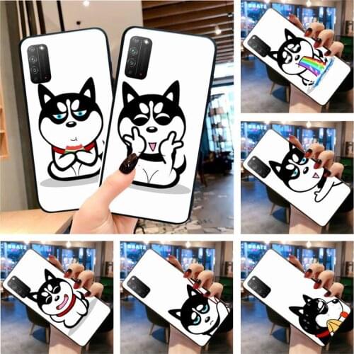 Funny Cartoon Siberian Husky Phone Case for Huawei Honor 30 20 10 9 8 8x 8c v30 Lite view 7A pro