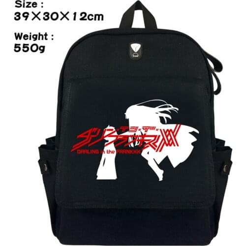 DARLING in the FRANXX Canvas Casual Rucksack Student Backpack Zip Shoulders Bag Fashion School Bag Boys Girls Travel Laptop Bag