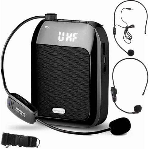 Gosear Voice Amplifier 15W 2400mAh Multifunctional Portable Bluetooth Voice Speaker with Wireless Microphone for Teachers