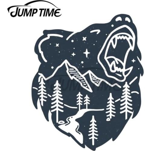 JumpTime 13 x 10.8 cm Animal Mountain Range Growling Bear Funny Car Sticker DIY Waterproof Occlusion Scratch 3D Fashion Decal