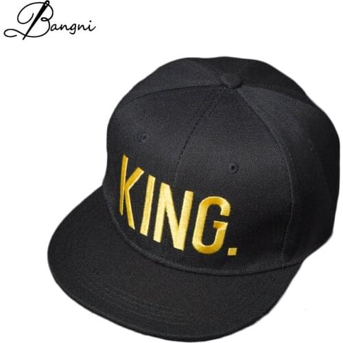 KING QUEEN Embroidered Snapback Caps Lover Men Women Baseball Cap Black Hip Hop Cap Snapback Hats Chapeau Bone Masculino Dad Hat