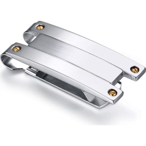 2021 Fashion Jewelry Stainless Steel Material Corrosion Laser Pattern Metal Engraving Simple Style Wallet Suitable For Men