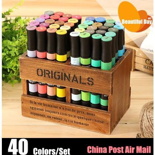 New Arrival,Qiancaile alcohol based art marker pen,40 colors/set with a free case