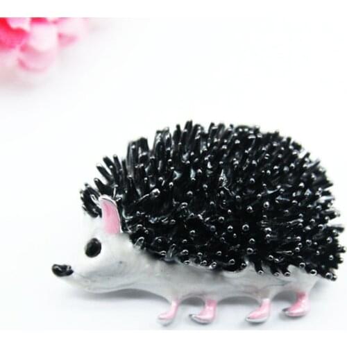 Fashion Black Hedgehog Brooches Porcupine Pin Kids Coat Bag Badges Fashion Jewelry Cute Animal Antique Brooch Unisex