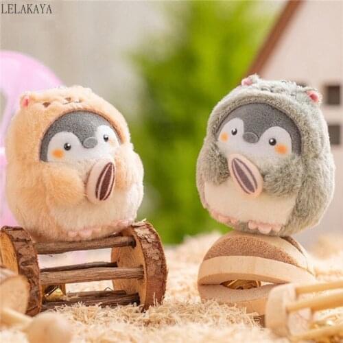 Cartoon Animal Penguin Hamster Plush Keychain Dolls Pendant Soft Stuffed Fluffy Toys Key Chain Min Cute Animal Toys Girls Gift