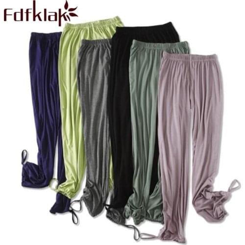 Fdfklak Modal Lounge Wear For Woman Spring Autumn Pijama Pants Sleeping Pijamas Home Clothes Black Pyjama Trousers