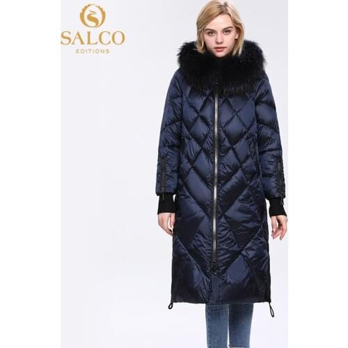 SALCO Free shipping The latest big-zipped pearl-cotton winter warm coat 2020 high-end real fur coat