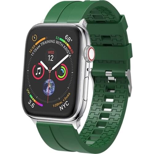 Sport silicone strap for apple watch band 44mm 40mm 42mm 38mm iwatch bracelet 5/4/3/2/1 rubber metal connector watch Accessories